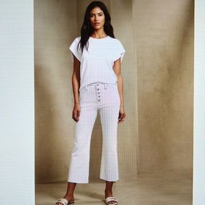 Banana Republic high-rise cropped button-fly wide leg jeans